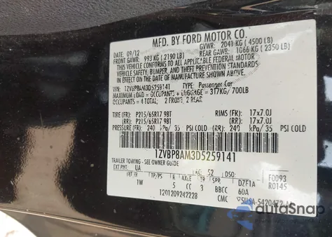 2013 Ford Mustang V6 from USA, damaged, VIN 1ZVBP8AM3D5259141